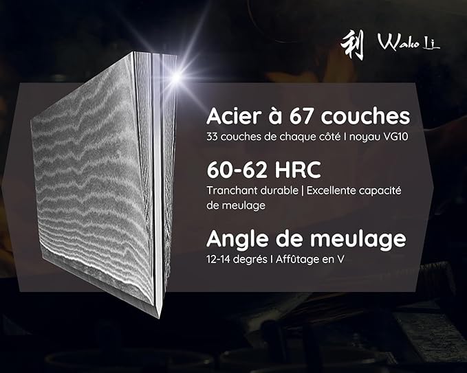 Wakoli EDIB Kiritsuke Chef Knife 8-inch - 67-Layer Damascus VG10 Core Steel, Razor Sharp Japanese Kitchen Knife with Pakkawood Handle, for Meat, Fish & Vegetables