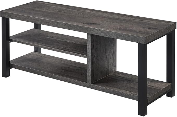 EXCEFUR Industrial Entryway Bench, Rustic Indoor Shoe Boot Storage Bench Seat for Living Room, Grey