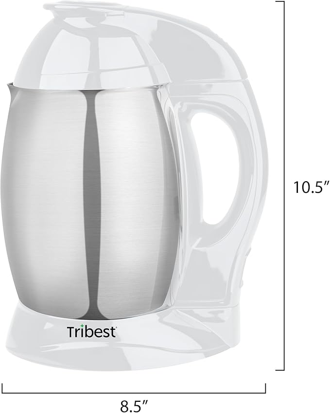 Tribest Soyabella SB-130 Deluxe Automatic Nut Milk Maker & Soy Milk Maker Machine, White/Stainless Steel