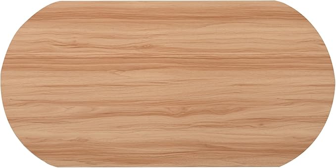 WILLIAMSPACE 47.2'' Lift Top Coffee Table with Hidden Compartment Storage, Modern Wooden Oval Center Table Accent Lift Tabletop Tea Table for Living Room, Light Brown