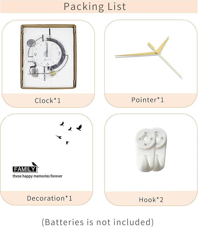 FLEBLE Extra Large Wall Clock for Living Room Decor Modern Wall Clocks Decorative Silent Battery Operated Non-Ticking for Bedroom Office Kitchen Indoor 32 inch Black Pendulum Wall Watch Clock for Home