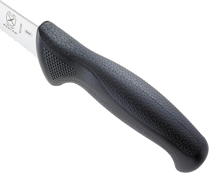 Mercer Culinary M23406 Millennia Black Handle, 6-Inch Wavy Edge, Utility Knife