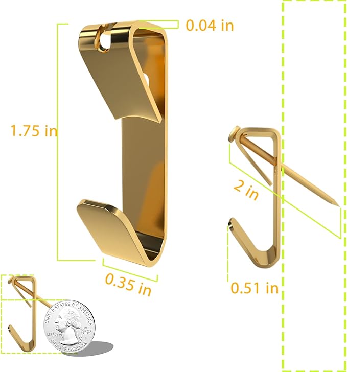 100 lb Picture Hangers, Picture Hooks for Hanging Pictures, 20Pcs Frame Hooks Picture Hangers Heavy Duty Hardware Hanger Kit Wooden Wall Painting Hangers Hooks and Nails for Pictures