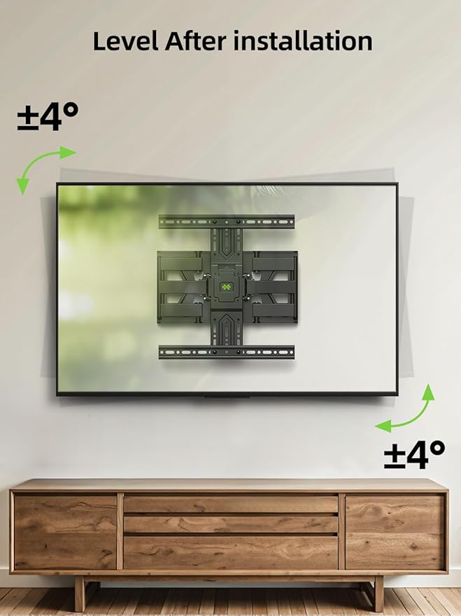 USX MOUNT Ultra Slim TV Wall Mount 37-75 Inch TVs Mount with Swivel and Tilt, Low Profile Full Motion Bracket with Articulating Dual Arms, Up to VESA 400X400 mm Max 16" Wood Studs, Holds 99lbs