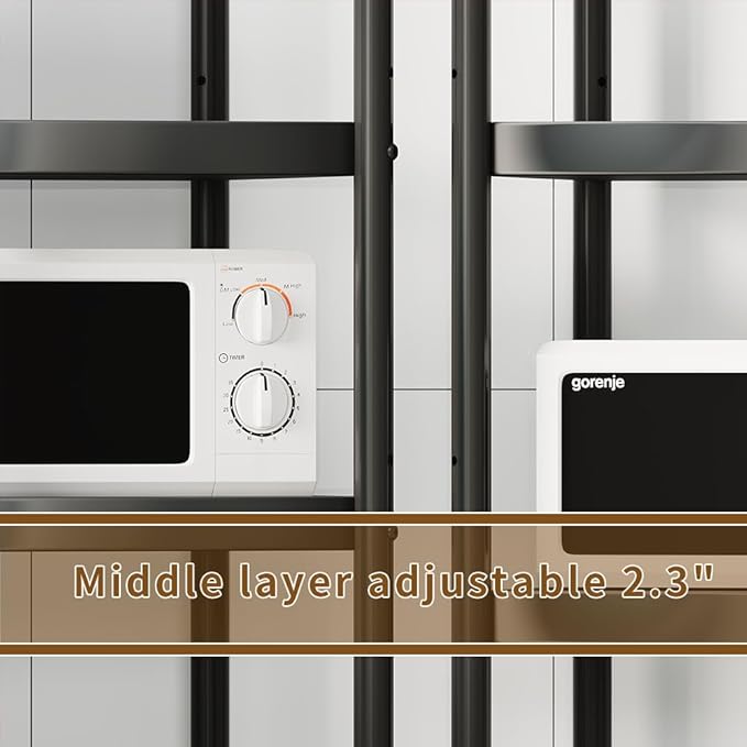 VETALLO 5-Shelf Utility Metal Shelving Storage Rack Adjustable Heavy Duty Shelves Standing Units with Wheels, for Home Pantry,Garage,Closet,Kitchen,Laundry,Bathroom (29.6" L x 13.7" W x 62.2" H)