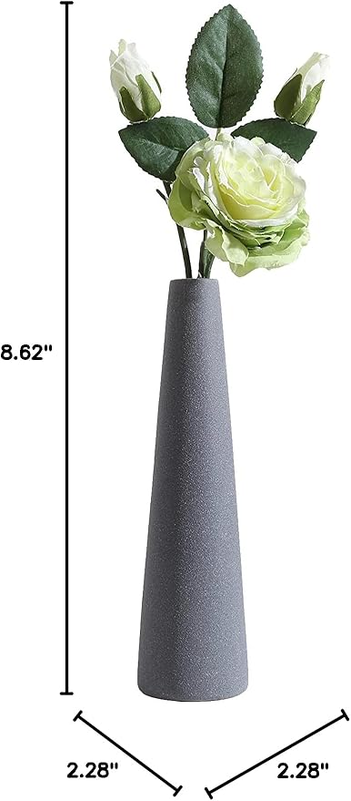 Ceramic Vase, Modern Home Decor Ceramic Vase, Frosted Porcelain Vase, Grey Minimalist Vase,Living Room Decoration,Ideal Shelf, Best Decoration. (Grey)