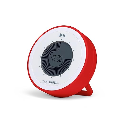 Time Timer Twist - Updated - 90-Minute Digital Visual Countdown Clock — Magnetic with Kickstand for Kids Classroom Learning, Study Tool, Teachers Desk, Exercise and Kitchen Timer (Red)
