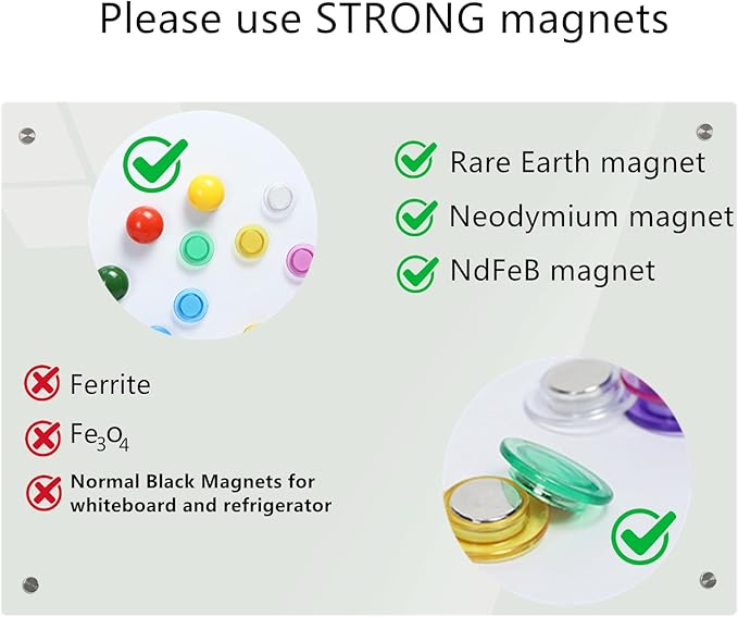 Magnetic Glass Dry Erase Whiteboard, 36 x 24 Inches Frameless Glass White Board Wall Mounted for Office Classroom and Home