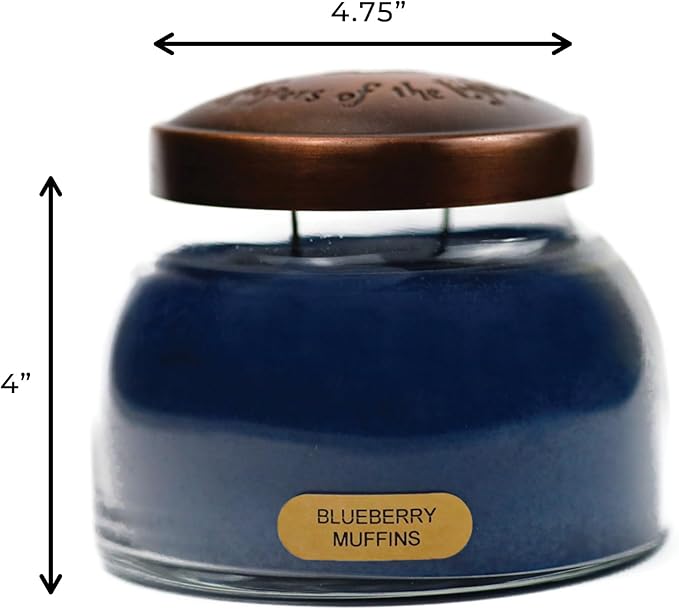 A Cheerful Giver - Blueberry Muffins Mama Scented Glass Jar Candle (22oz) with Lid & True to Life Fragrance Made in USA