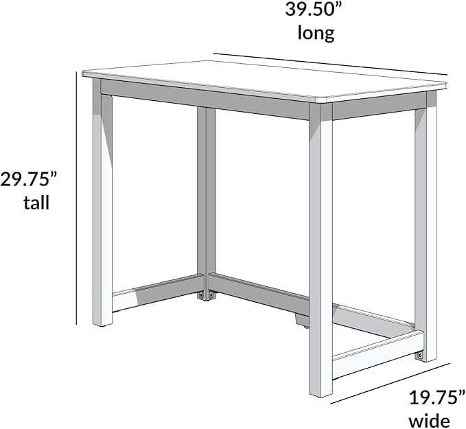 Max & Lily Solid Wood Desk, 40 Inches, Clay