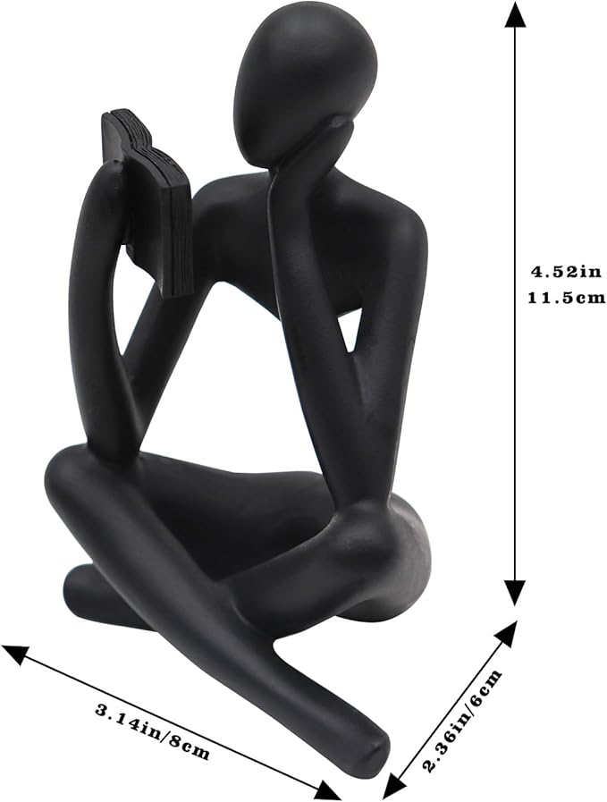 Reading Women Statue, Thinker Sculptures, Abstract Art Ornament, Modern Aesthetic Figurine Decoration, Suitable for Home Living Room Bedroom Office Shelf Table Desk Bookshelf Decor