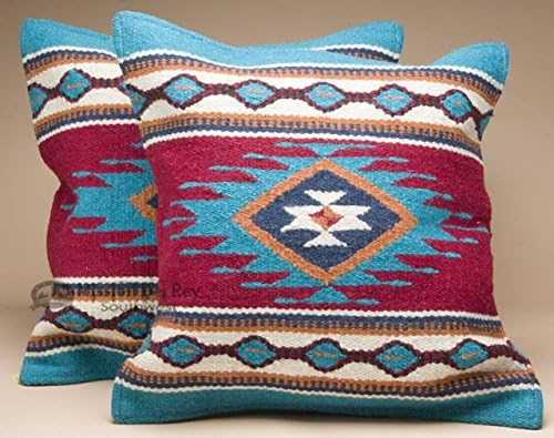 Mission Del Rey Southwestern Wool Throw Pillow Covers 18x18 - (Pair) Zia