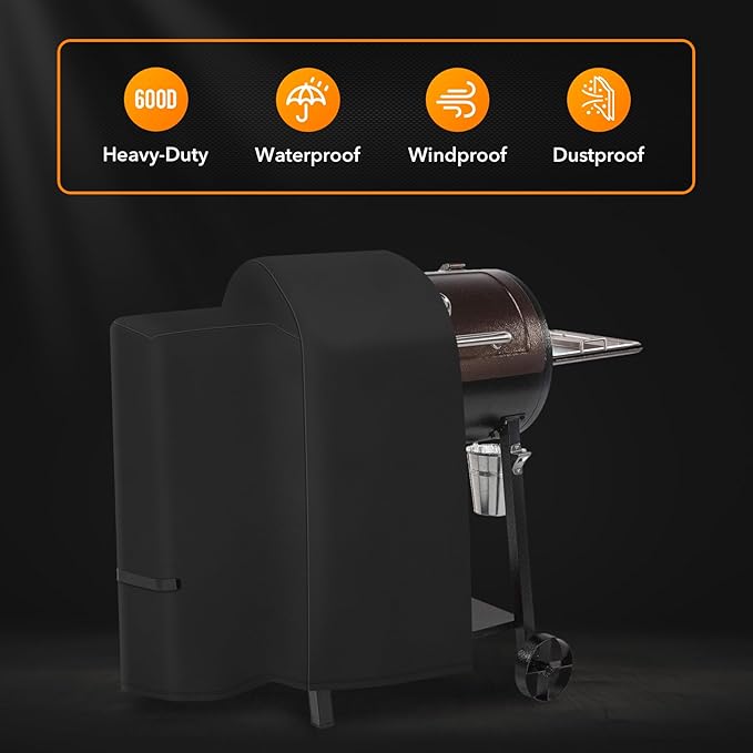 ZBXFCSH Heavy Duty 600D Polyester 73701 Cover Fits for PB Rancher 700,700D, 700S, 700SC, 440D. Waterproof Wood Pellet Grill Cover, All Weather Protection Outdoor BBQ Cover