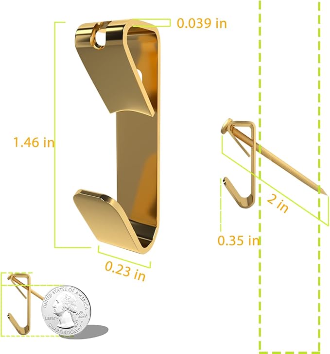 Picture Hangers, Picture Hooks for Hanging Pictures 50LB Frame Hooks Picture Hangers Heavy Duty Hardware Hanger Kit 30Pcs Wooden Wall Painting Hangers Hooks and Nails for Pictures