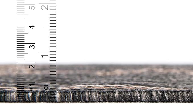 Unique Loom Outdoor Traditional Collection Area Rug - Antique (2' x 3' 1" Rectangle Charcoal Gray/Natural)