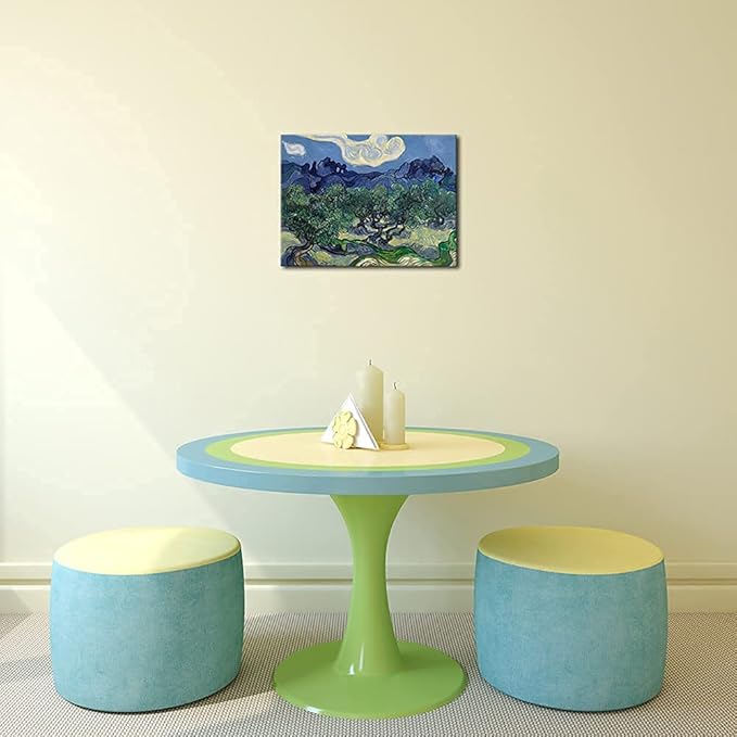 Wieco Art Olive Trees by Van Gogh Oil Paintings Reproduction Artwork Abstract Canvas Prints Wall Art Stretched and Framed Abstract Landscape Pictures Ready to Hang for Home Office Decorations