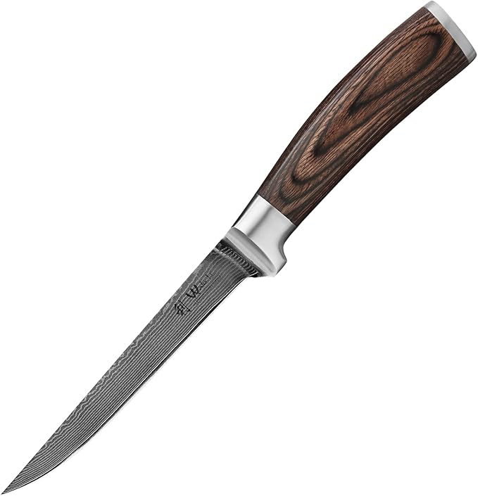 Wakoli EDIB Big Master Knife Foot Knife 14.5 cm blade 67 layers of real Big Master steel with Pakka wood handle I Premium Big Master Kitchen Knife and Cooking knife gift wrap