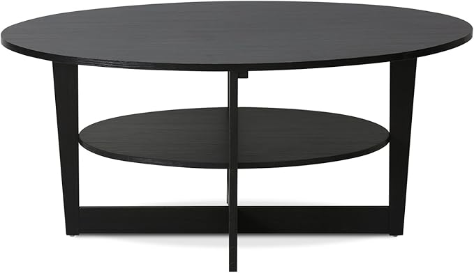 Furinno Oval Coffee Table, Walnut