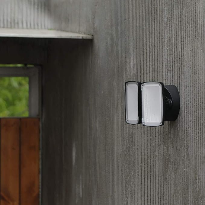 LUTEC LED 3500 Lumen 32W 5000K Integrated Dual-Head Floodlight Outdoor Dusk to Dawn Waterproof Exterior Security Wall Light for Patio Garden Yard