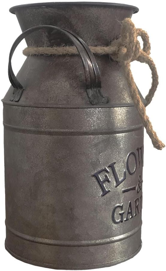 Vintage Rustic Antique Decorative Flower Vase Milk Tin Can for Centerpieces, Home Decor or Gift