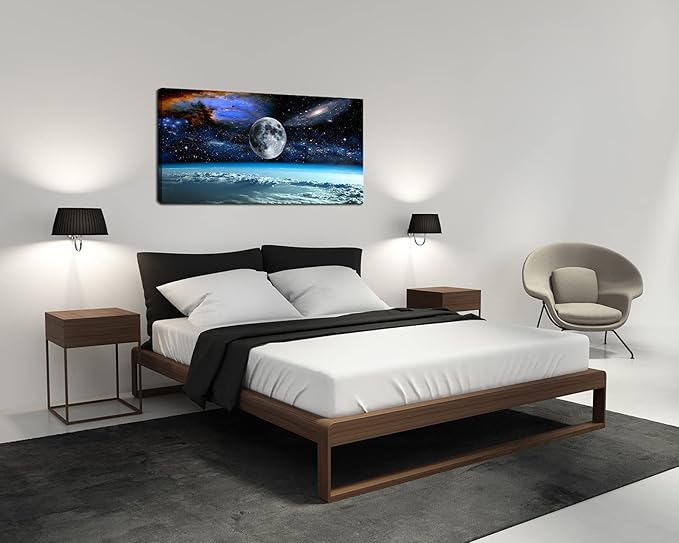 XXM WallArt FC2562 Space View From Earth Canvas Wall Art Landscape Modern Decor Abstract for Living Room, Bedroom, Kitchen, Home and Office