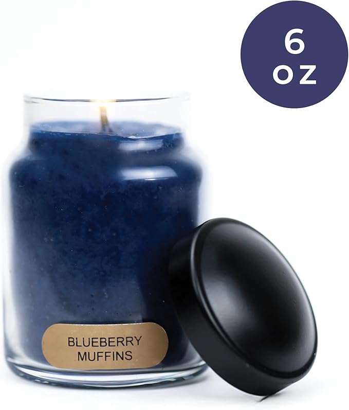 A Cheerful Giver - Blueberry Muffins Baby Scented Glass Jar Candle (6oz) with Lid & True to Life Fragrance Made in USA