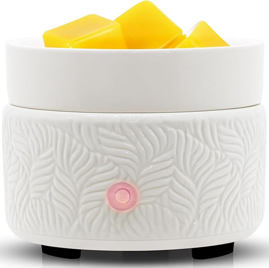 Wax Melts Candle Warmer Burner - Ceramic Fragrance Wax Warmer 3-in-1 Essential Oil Burner Electric Scented Fragrance Candle Melter for Scented Wax Tart Cube Aromatherapy Home Office Bedroom Gifts