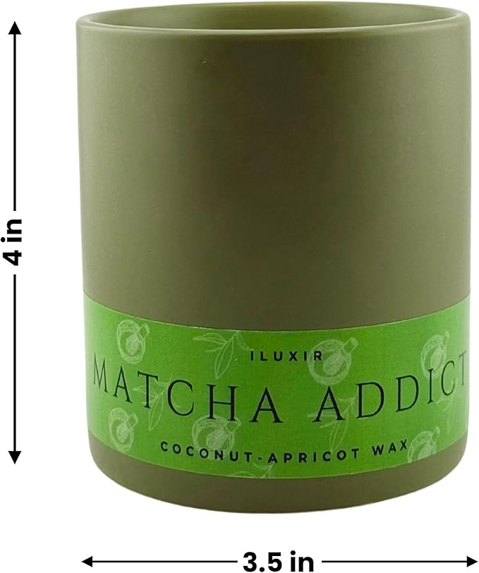 Matcha Scented Candle – Clean Burning Coconut Wax | Green Tea, Citrus & Sandalwood Vegan & Non-Toxic Candle for Relaxation & Gifting | Hand-Poured in USA (13 oz Jar with Luxury Gift Box)
