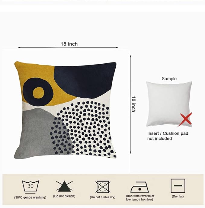 Jartinle Yellow Grey Abstract Throw Pillow Covers 20x20 Mid Century Modern Accent Geometric Pillow Covers Minimalist Set of 4 for Couch Home Décor