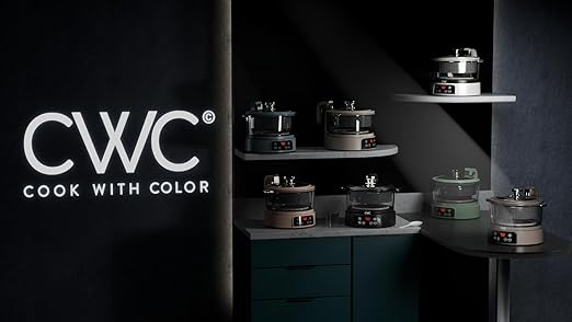 COOK WITH COLOR 3L Glass Low Carb Rice Cooker - Makes 6 Cups Cooked Low Sugar Rice with Auto Lift Filter Basket, Hotpot & Steamer for Rice, Grains and Oats, Digital Panel with Keep Warm, Blush