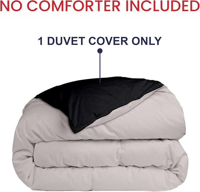 Kotton Culture 120"x120" 1 Pc Super King Plus/Super Oversize King Duvet Cover Only 100% Egyptian Cotton - 600 TC, Zipper Closure & Corner Ties - Fits Only Extra Large Inserts - Night's Shadow