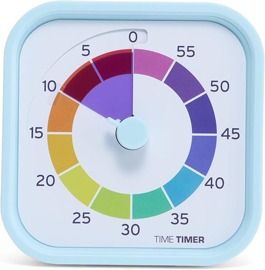 Time Timer MOD - Home Edition - Rainbow Wheel - Individual Sized 60 Minute Visual Countdown Timer with 5 Minute Color Segments for Kids, Toddlers, Students, with Silent Operation (Multicolor)