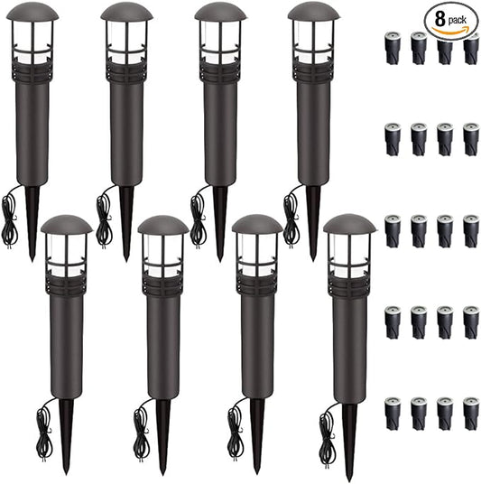 VOLISUN Outdoor LED Landscape Lighting,8-Pack 3W 12V Low Voltage Pathway Lights,Outdoor Waterproof Garden Lights,Aluminum Housing ETL Listed,CRI 90+,5000K Cool White for Driveway Sidewalk
