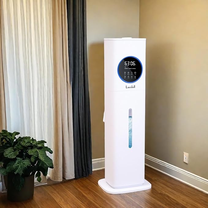 Humidifier Large Room, 2.1Gal/8L Humidifiers for Bedroom Home with Essential Oil Diffuser, Top Fill Whole House Cool Mist Humidifiers for Plants Baby Kids Adults Office, White