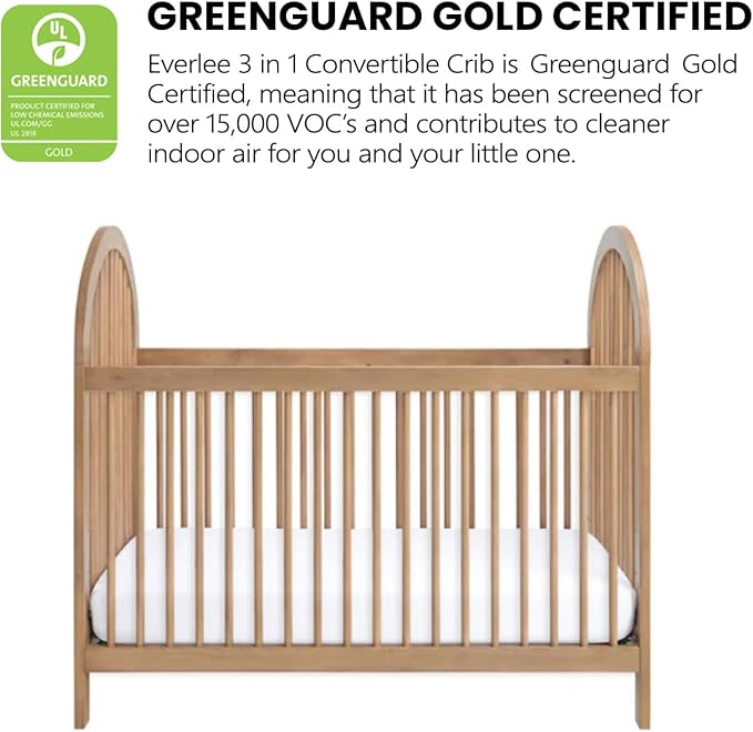 Soho Baby Everlee 3-in-1 Island Crib, Honey Wood