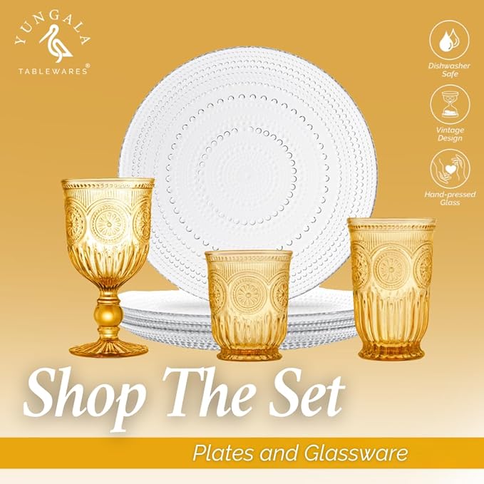 Amber Wine Glasses, set of 6 Glass Goblets made with Amber Glass (not coated or sprayed). Genuine Handcrafted Colored Glassware for your Fall Tablescape.
