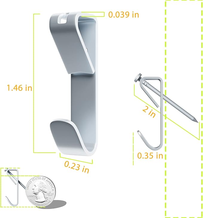 Picture Hangers Hanging Hooks-50lbs Picture Frame Hooks Large Heavy Duty Picture Hooks Kit with Nails for Wall Drywall 30pcs,Silver