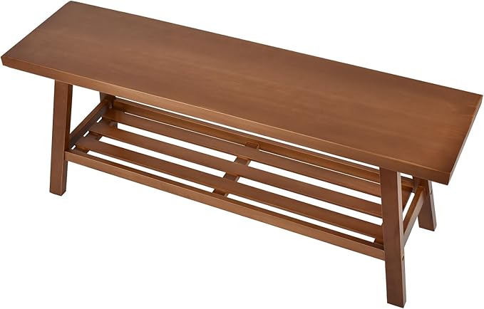 31.5" Farmhouse Solid Wood Bench, Small Long Rustic Storage Entryway Bench for Indoor, Bedroom,Dining Room, Living Room and Hallway