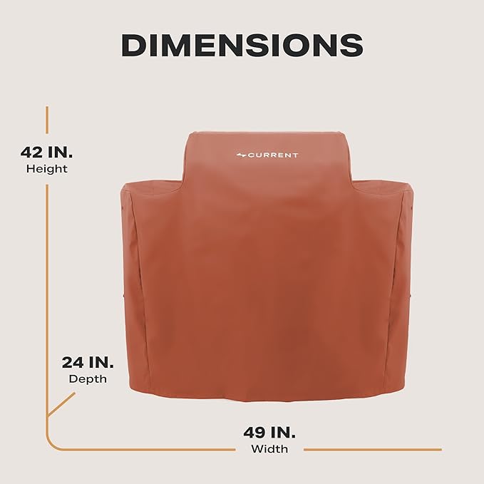 Current® SoftFlex Grill and Griddle Cover, Custom Sized to Fit Both Current Model G Grill & Griddle, Weather Resistant Material, Anti-UV, Lightweight & Flexible, Weatherproof & Durable, Clay