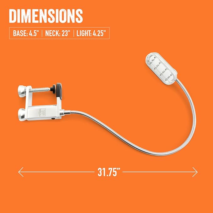 Yukon Glory™ Bright and Durable Magnetic LED Grill Light for Grilling and BBQ, Attaches Magnetically or with Built in Clamp, Long Flexible Gooseneck, Perfect for Blackstone Grills