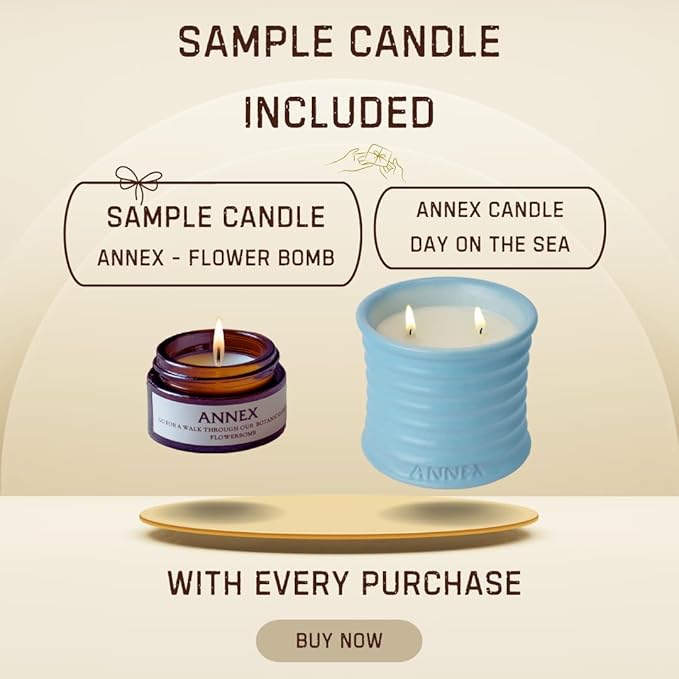 Scented Luxury Candles in Handmade Ceramic Jars, Soy Wax | Day On The Sea – Cypress & Cedar, Large Candle | Non Toxic, 2 Wicks, Reusable Big Blue Jar | Natural Spring Aromatherapy for Women & Men