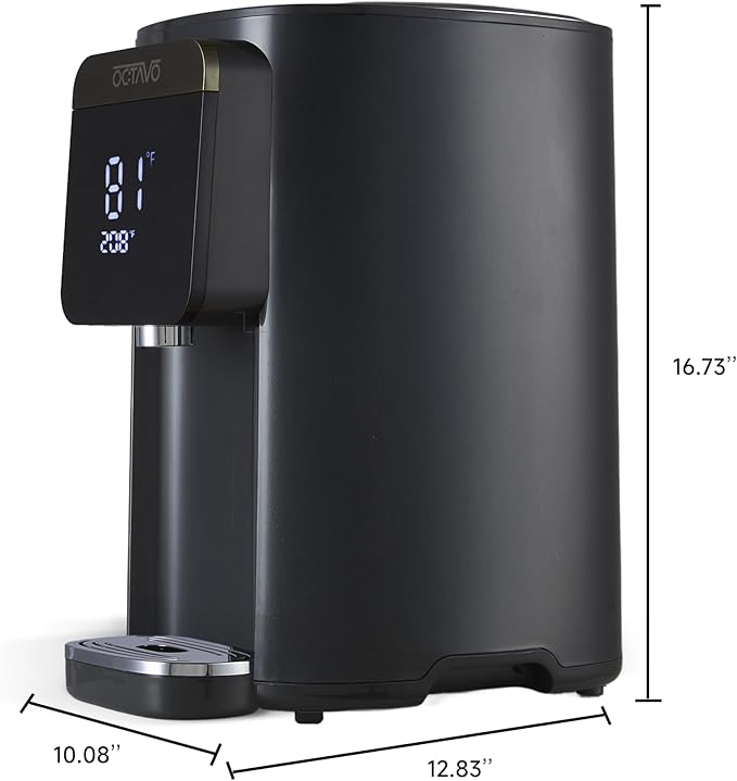 OCTAVO Water Boiler & Warmer 5 Liter, 304 Stainless Steel Water Tank, 700 Watt 6 Adjustable Water Temperature, LCD Touch Control Screen, Child Lock with Water Shortage Indicator