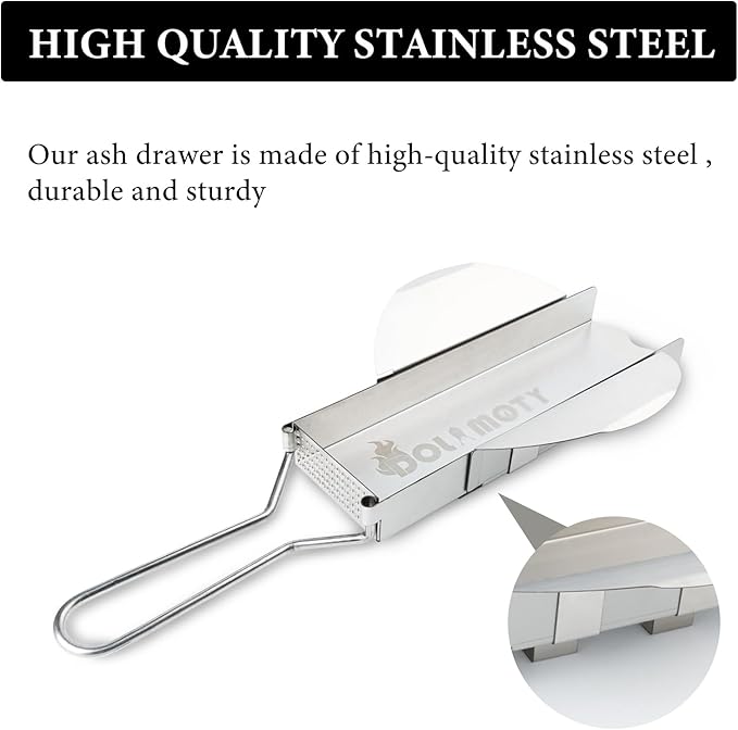 Upgrade Ash Drawer Accessories for Big Green Egg Large (Version After 2022)-BGE Replacement Parts Ash Clean Tool-Stainless Steel