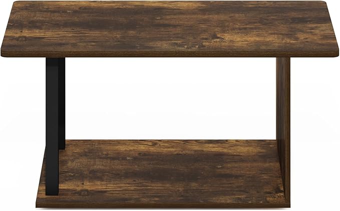 Furinno Basic Home Living Coffee Table, Amber Pine/Black