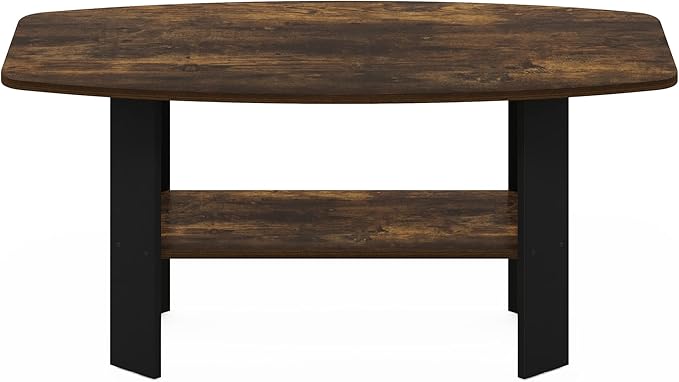 Furinno Simple Design Coffee Table, Amber Pine/Black