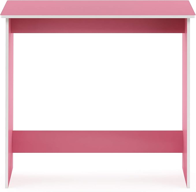 FURINNO Simplistic Study Table, Pink, 15.5 in x 31.5 in x 29.75 in (D x W x H)