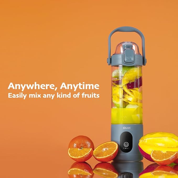 Portable Blender - Cordless 24oz. Personal Blender for Shakes and Smoothies, Licuadora, BPA Free - Ice Crush, Dishwasher safe parts, Waterproof, Triple Batteries, Juicer Cup (Gray)