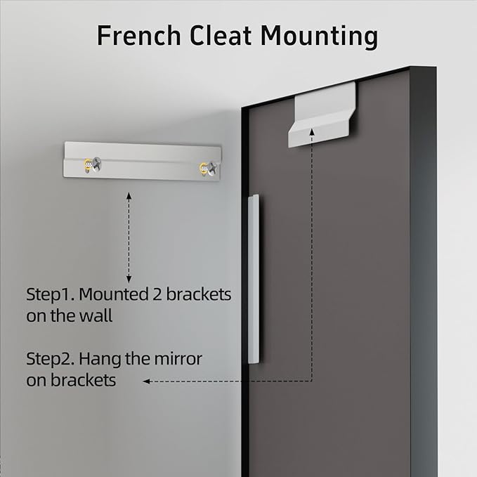 32”x 24” Black Bathroom Mirrors for Over Sink, Rectangle Mirror, Modern Farmhouse Decor, Metal Framed, Tempered Glass, Vanity Mirrors for Wall Mounted (Horizontal/Vertical)