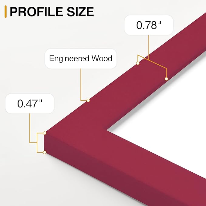 Vittanly 10 Pack Picture Frames Collage Wall Decor, Gallery Frame Set for Wall Mounting or Tabletop Display, Multi Sizes Including 2pcs 8x10, 4pcs 5x7, 4pcs 4x6, Red