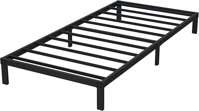 9 Inch Twin XL Bed Frames Heavy Duty Low Profile Metal Platform No Box Spring Needed Mattress Foundation, Easy to Assembly, Noise Free, Black